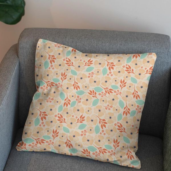 پارچه مخمل طرح گل و برگ کد 5012500