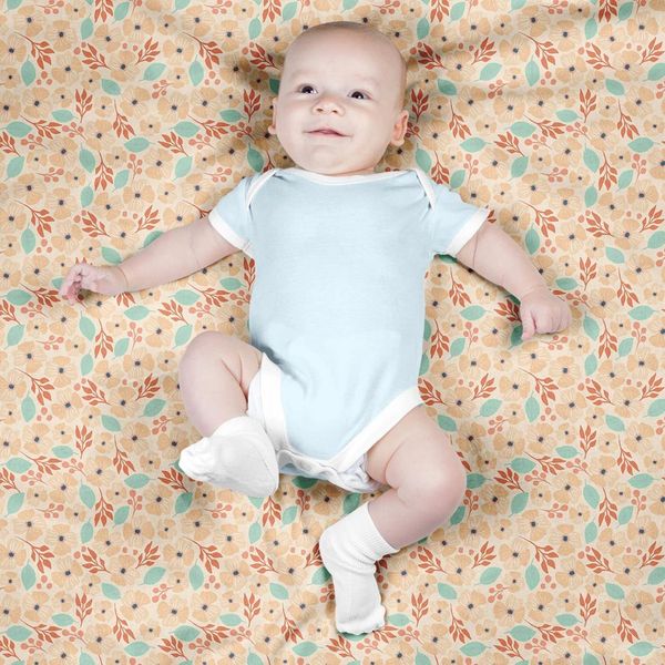 پارچه مخمل پورشه طرح گل و برگ کد 5012501