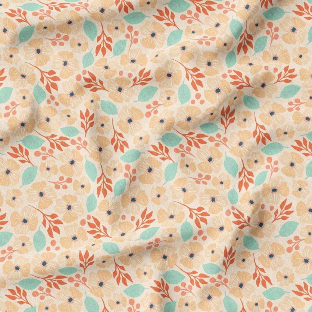 خرید اینترنتی پارچه مخمل پورشه پارچه باما طرح گل و برگ کد 5012501