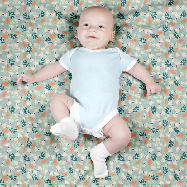 پارچه مخمل روبالشی طرح گل و برگ کد 5012502