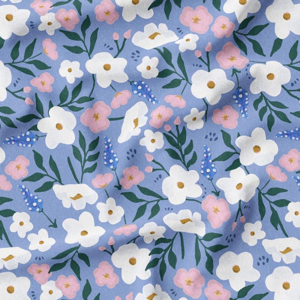 خرید آنلاین پارچه مخمل روتختی پارچه باما طرح گل و برگ کد 5012503