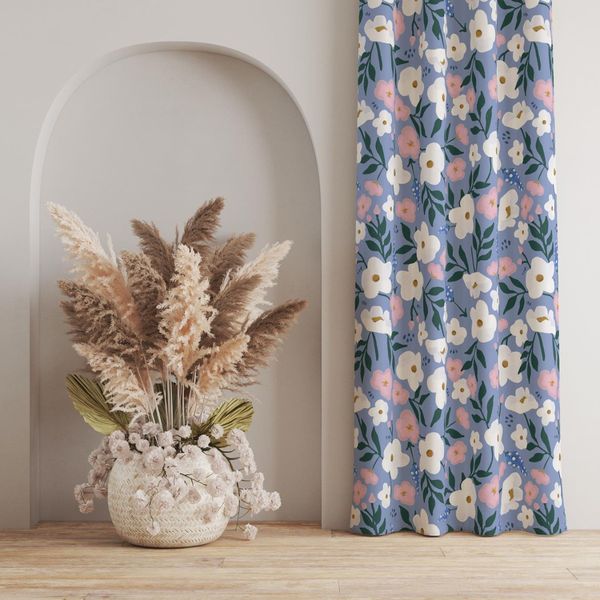 پارچه مخمل روتختی طرح گل و برگ کد 5012503