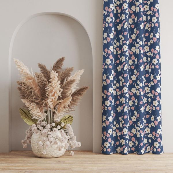 پارچه مخمل پورشه طرح گل و برگ کد 5012505