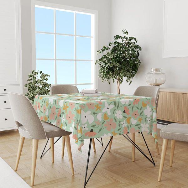 پارچه مخمل روبالشی طرح گل و برگ کد 5012514