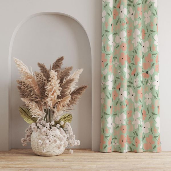 پارچه مخمل طرح گل و برگ کد 5012516