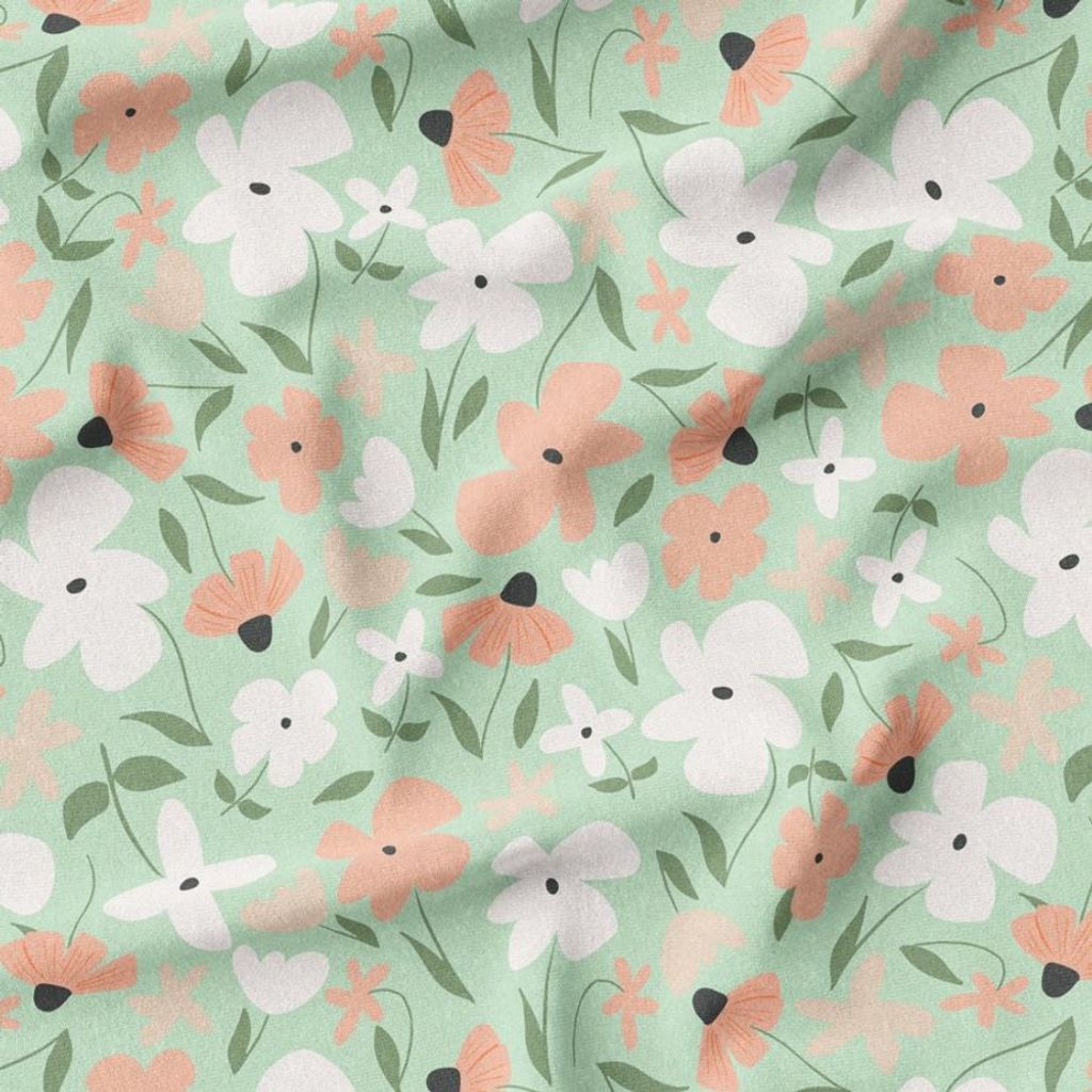 خرید آنلاین پارچه مخمل پارچه باما طرح گل و برگ کد 5012516