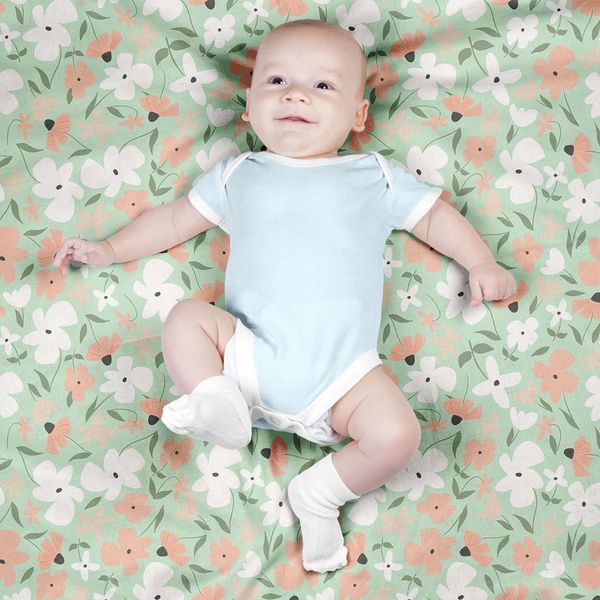 پارچه مخمل طرح گل و برگ کد 5012516