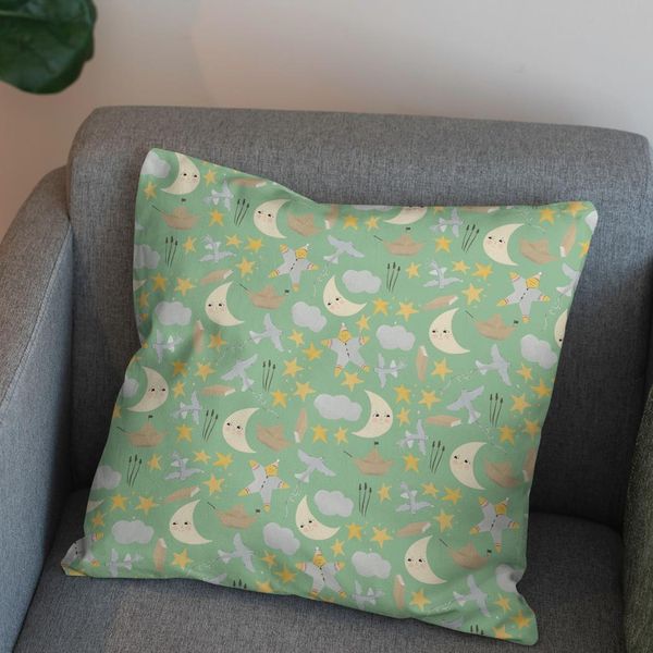 پارچه مخمل روبالشی طرح گل و برگ کد 5012518