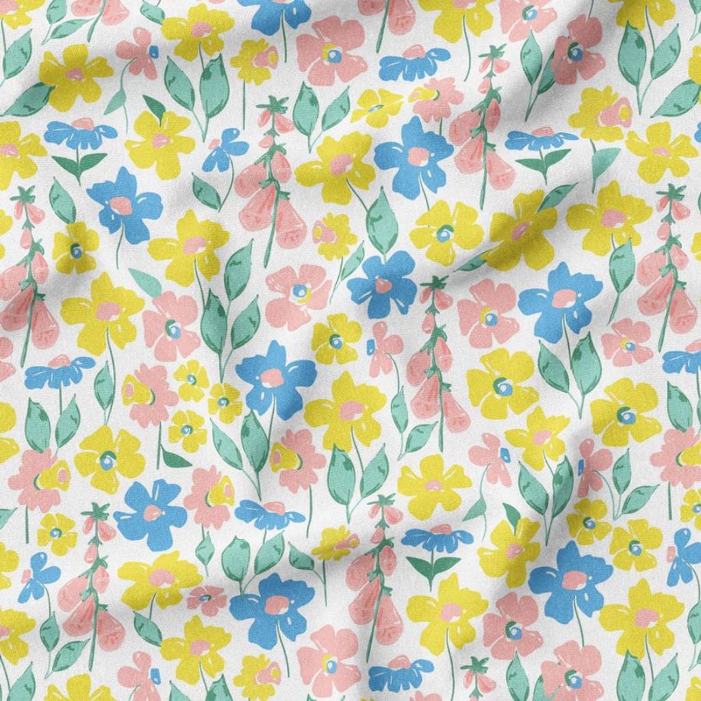 خرید اینترنتی پارچه مخمل روتختی پارچه باما طرح گل و برگ کد 5012523