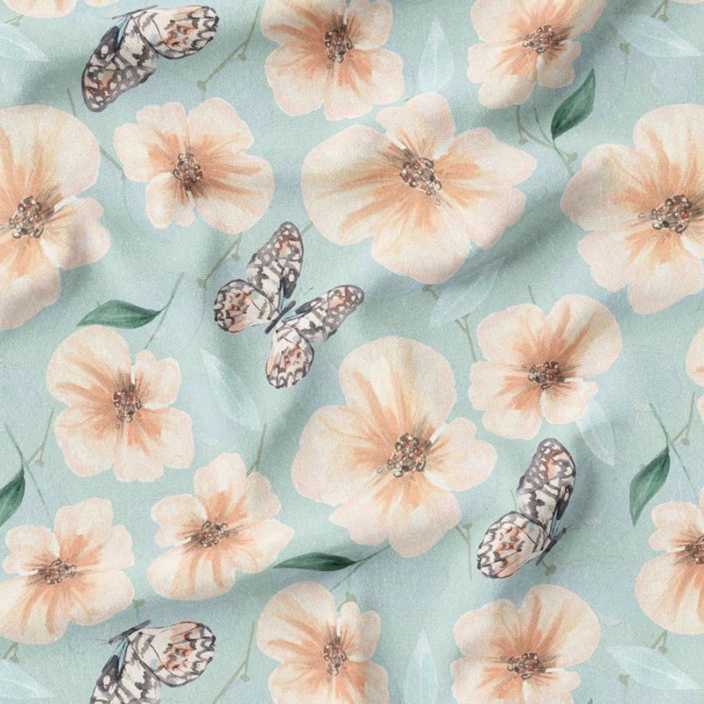 خرید اینترنتی پارچه مخمل پورشه پارچه باما طرح گل و برگ کد 5012525