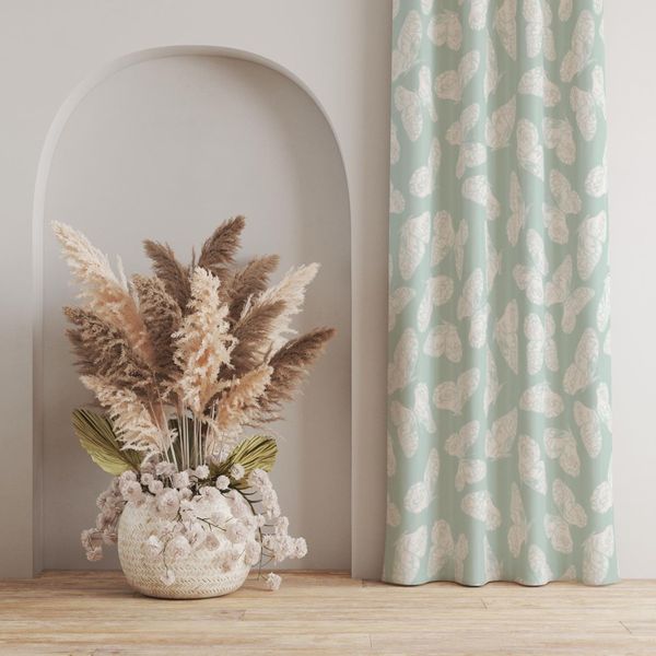 پارچه مخمل روبالشی طرح گل و برگ کد 5012526