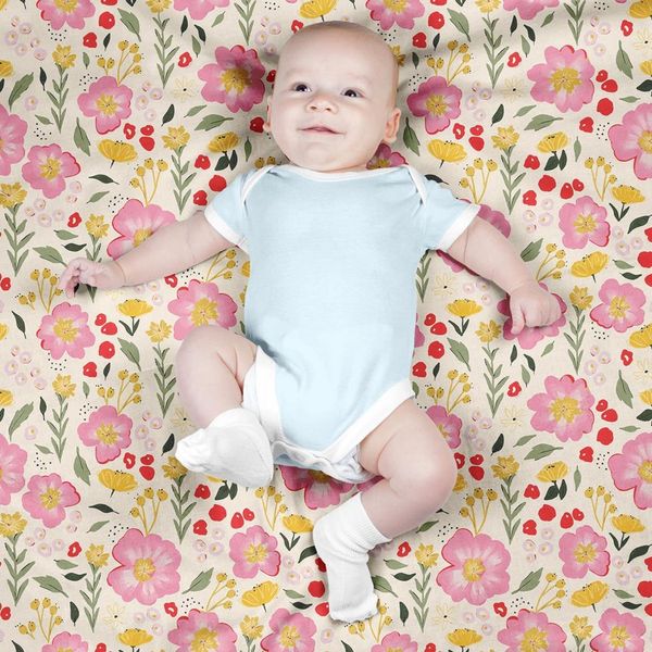 پارچه مخمل روبالشی طرح گل و برگ کد 5012538