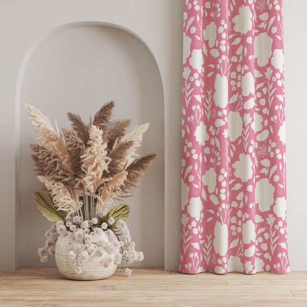 پارچه مخمل روتختی طرح گل و برگ کد 5012539