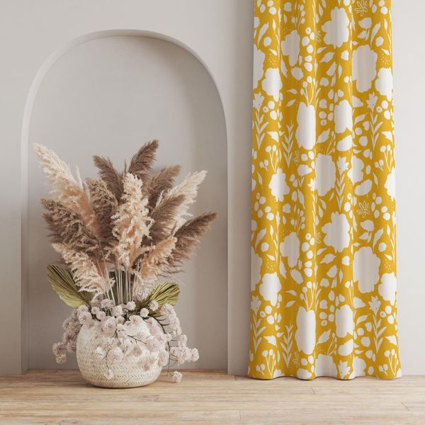 پارچه مخمل پورشه طرح گل و برگ کد 5012541