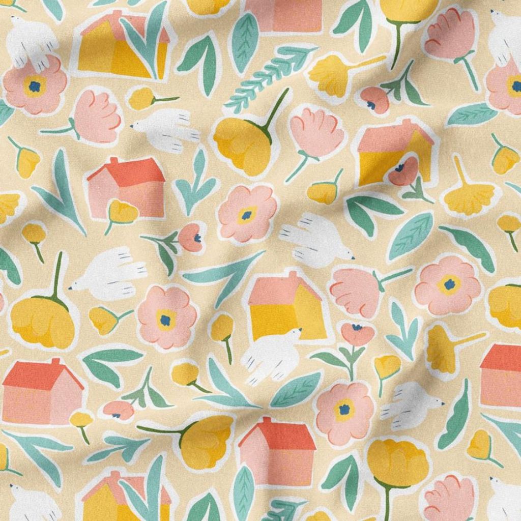 خرید اینترنتی پارچه مخمل پورشه پارچه باما طرح گل و برگ کد 5012549