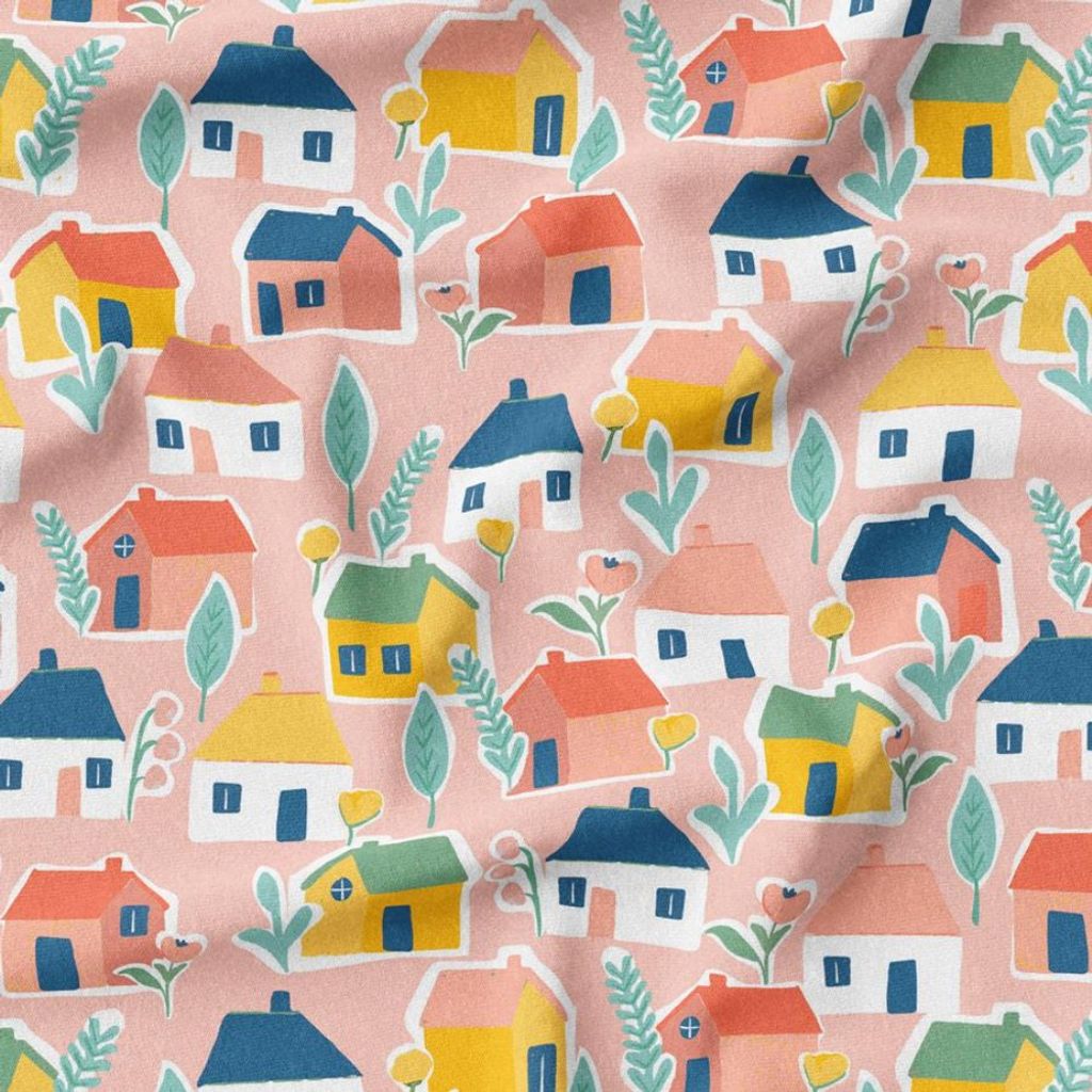 خرید آنلاین پارچه مخمل روبالشی پارچه باما طرح گل و برگ کد 5012550