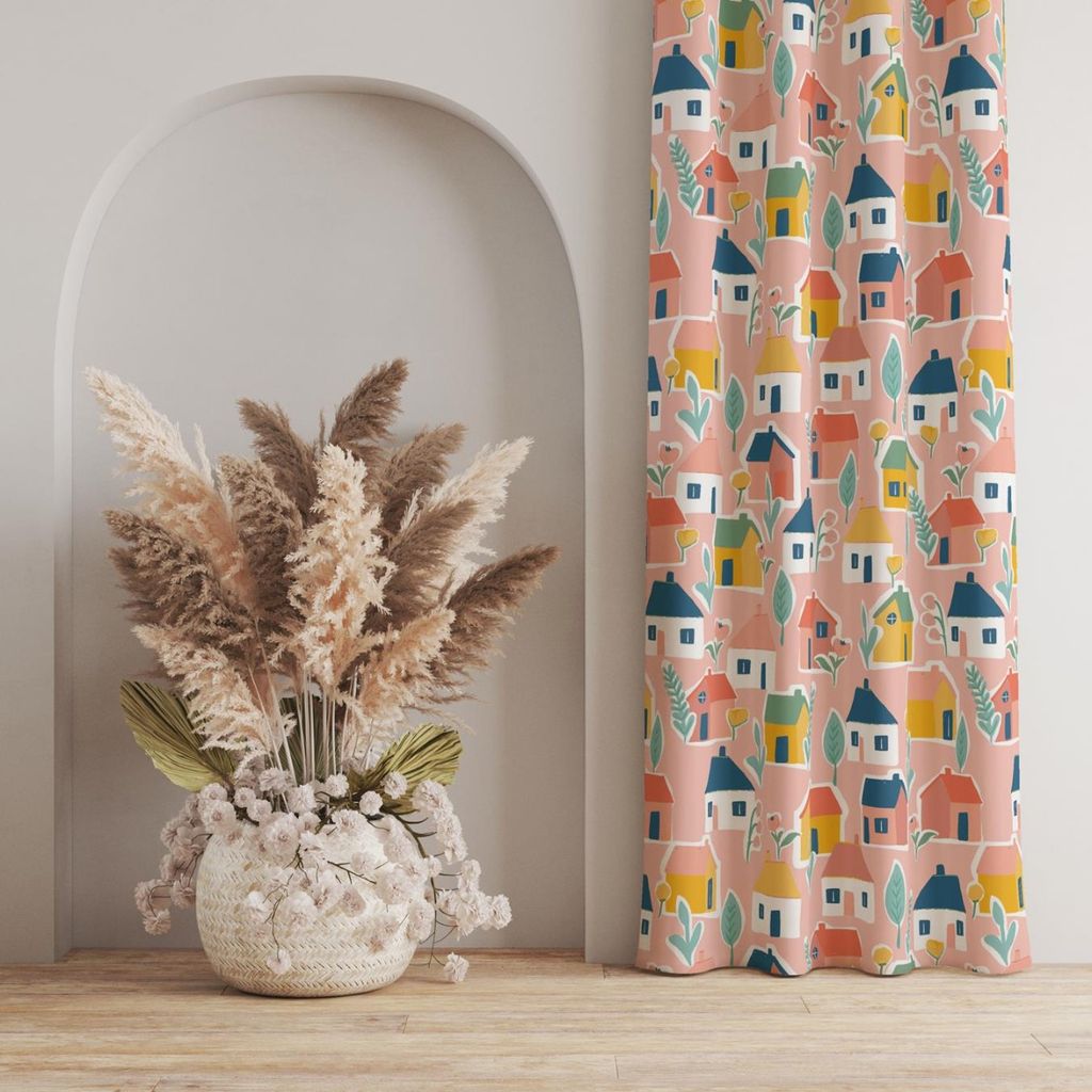 خرید اینترنتی پارچه مخمل روبالشی پارچه باما طرح گل و برگ کد 5012550