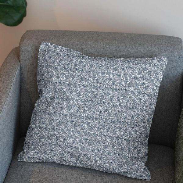 پارچه مخمل روبالشی طرح گل و برگ کد 5012554