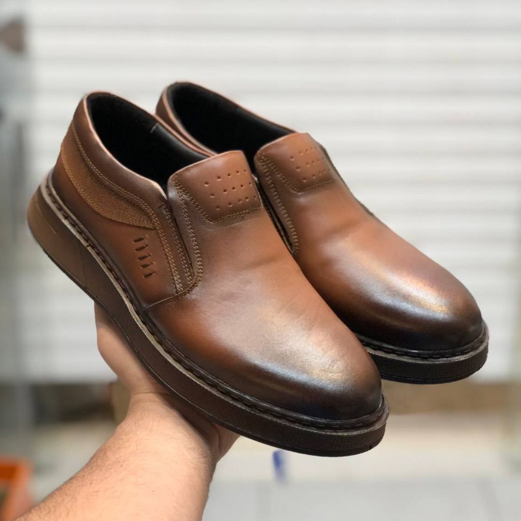 فروش اینترنتی کفش مردانه چرم طبی مدل اسکار عسلی