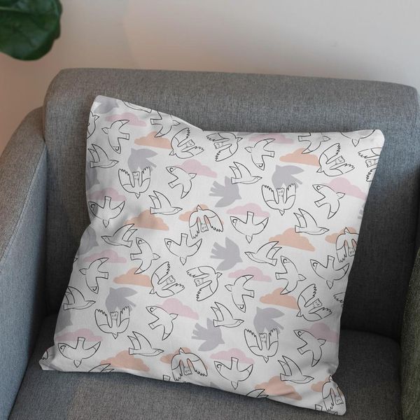 پارچه مخمل روبالشی طرح گل و برگ کد 5012558