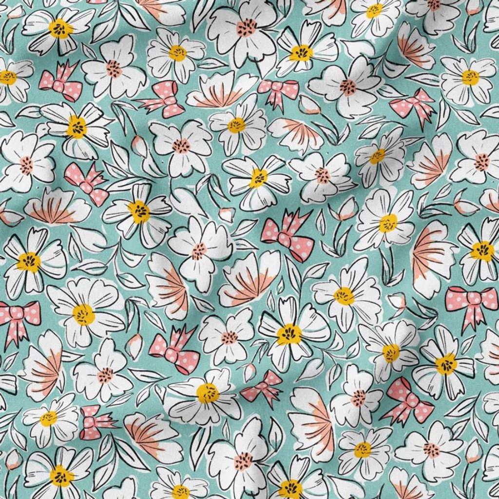 خرید آنلاین پارچه مخمل روتختی پارچه باما طرح گل و برگ کد 5012567