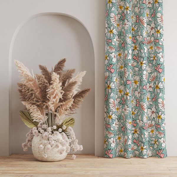 پارچه مخمل روتختی طرح گل و برگ کد 5012567