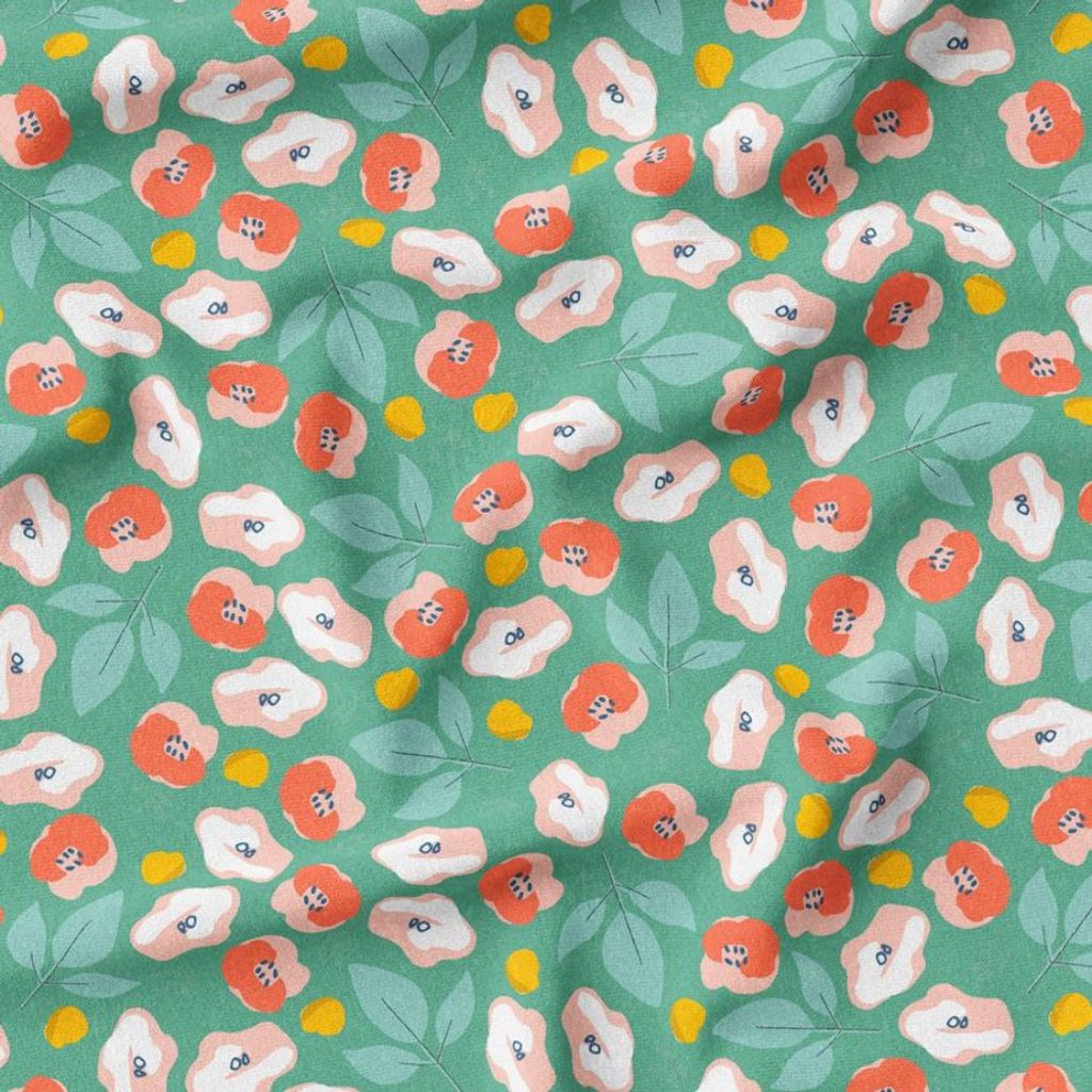 خرید آنلاین پارچه مخمل پورشه پارچه باما طرح گل و برگ کد 5012577