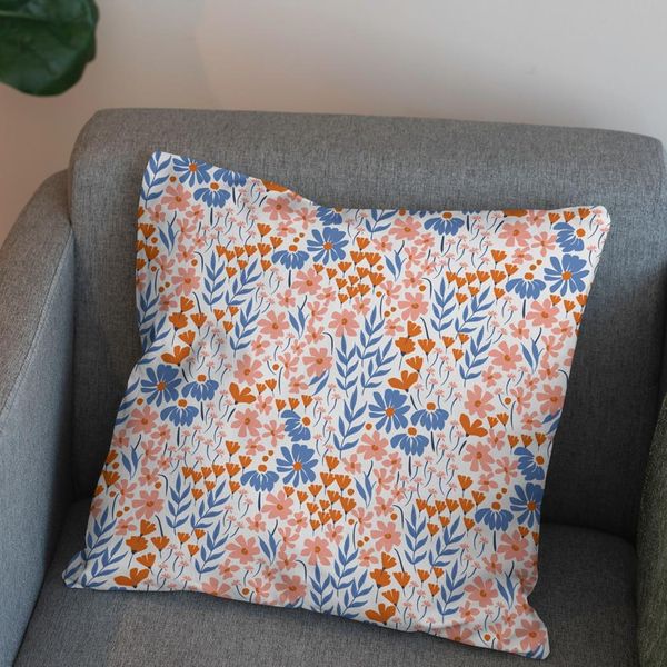 پارچه مخمل روتختی طرح گل و برگ کد 5012583