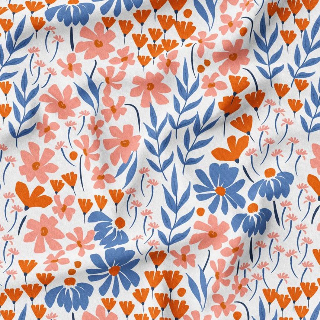 خرید اینترنتی پارچه مخمل روتختی پارچه باما طرح گل و برگ کد 5012583