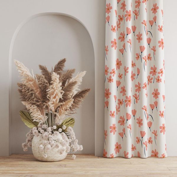 پارچه مخمل طرح گل و برگ کد 5012584