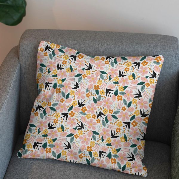 پارچه مخمل پورشه طرح گل و برگ کد 5012585