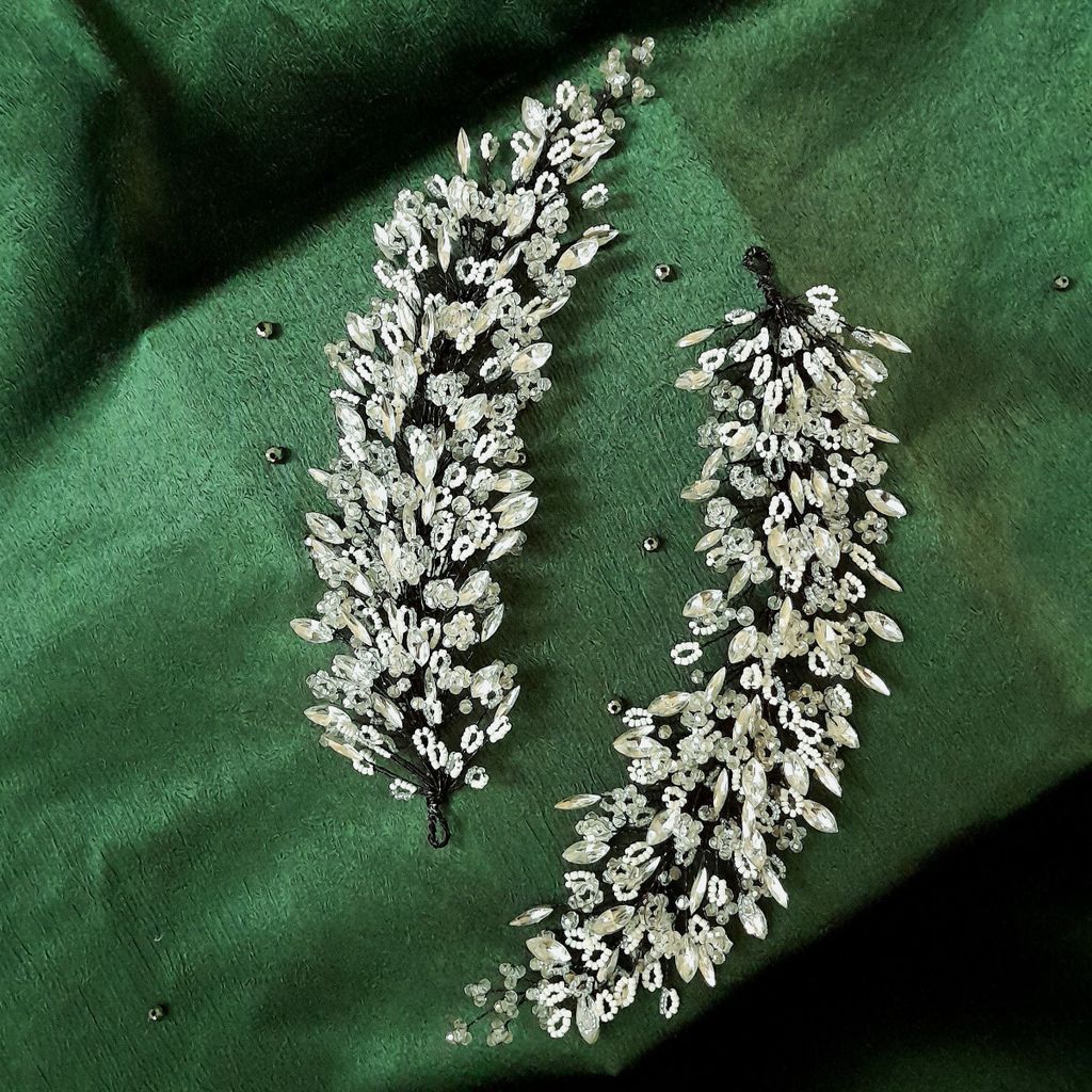 خرید آنلاین ریسه عروس ساده و شیک با طرح بوته و جقه 1 عددی