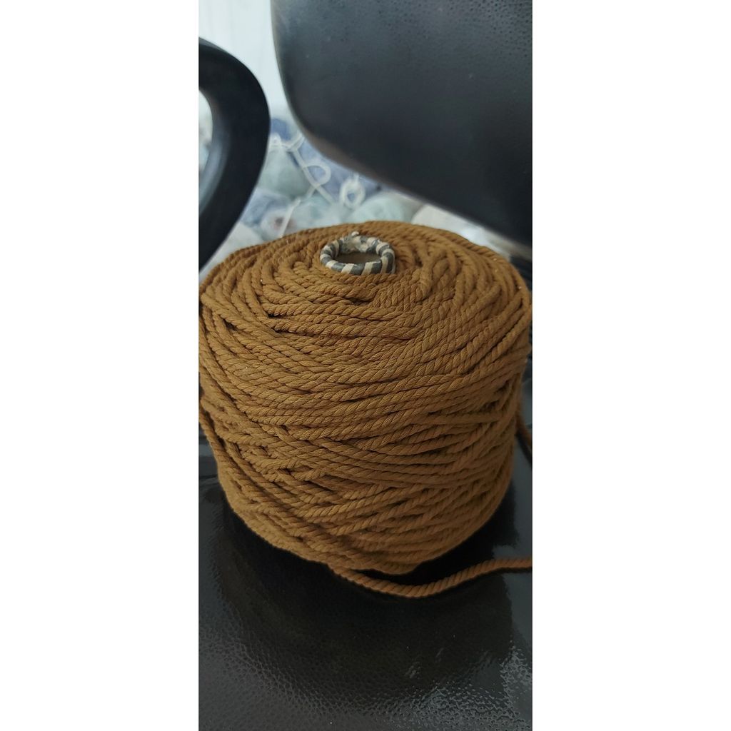 خرید اینترنتی نخ پنبه مکرومه تابیده رنگ قهوه ای سوخته