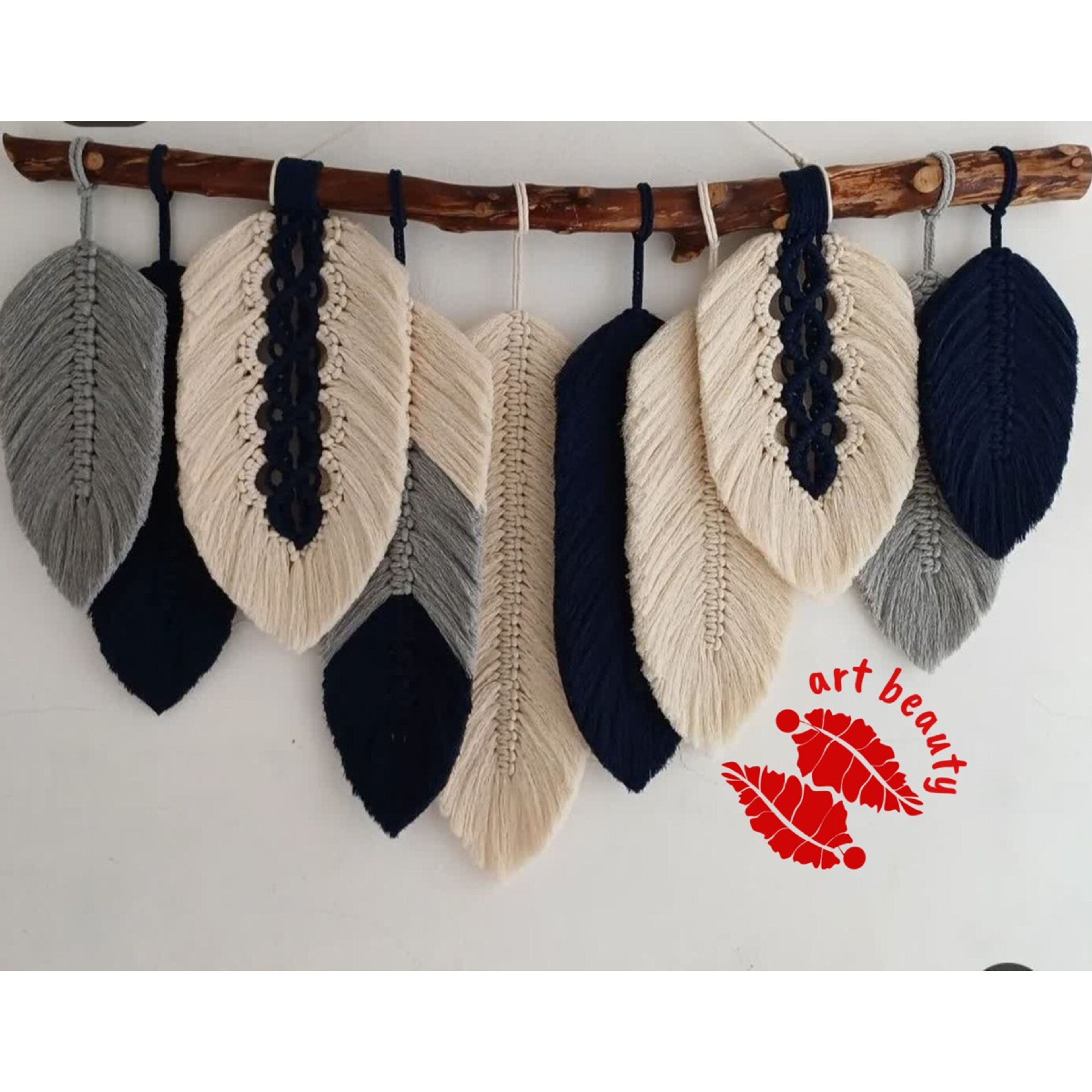 خرید اینترنتی دیوارکوب برگ مکرومه بافی طرح گلناز طرحدار