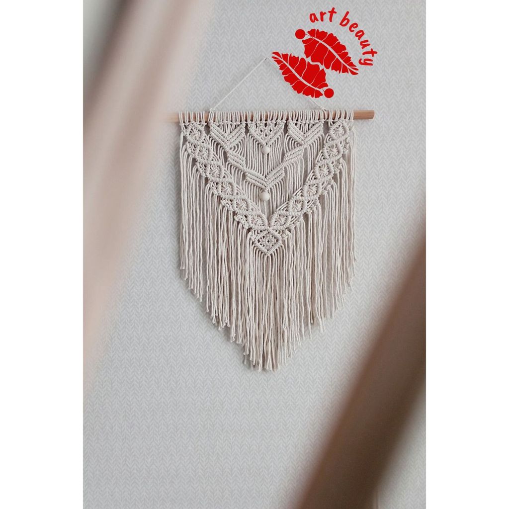 خرید آنلاین دیوارکوب آویز مکرومه بافی طرح موج