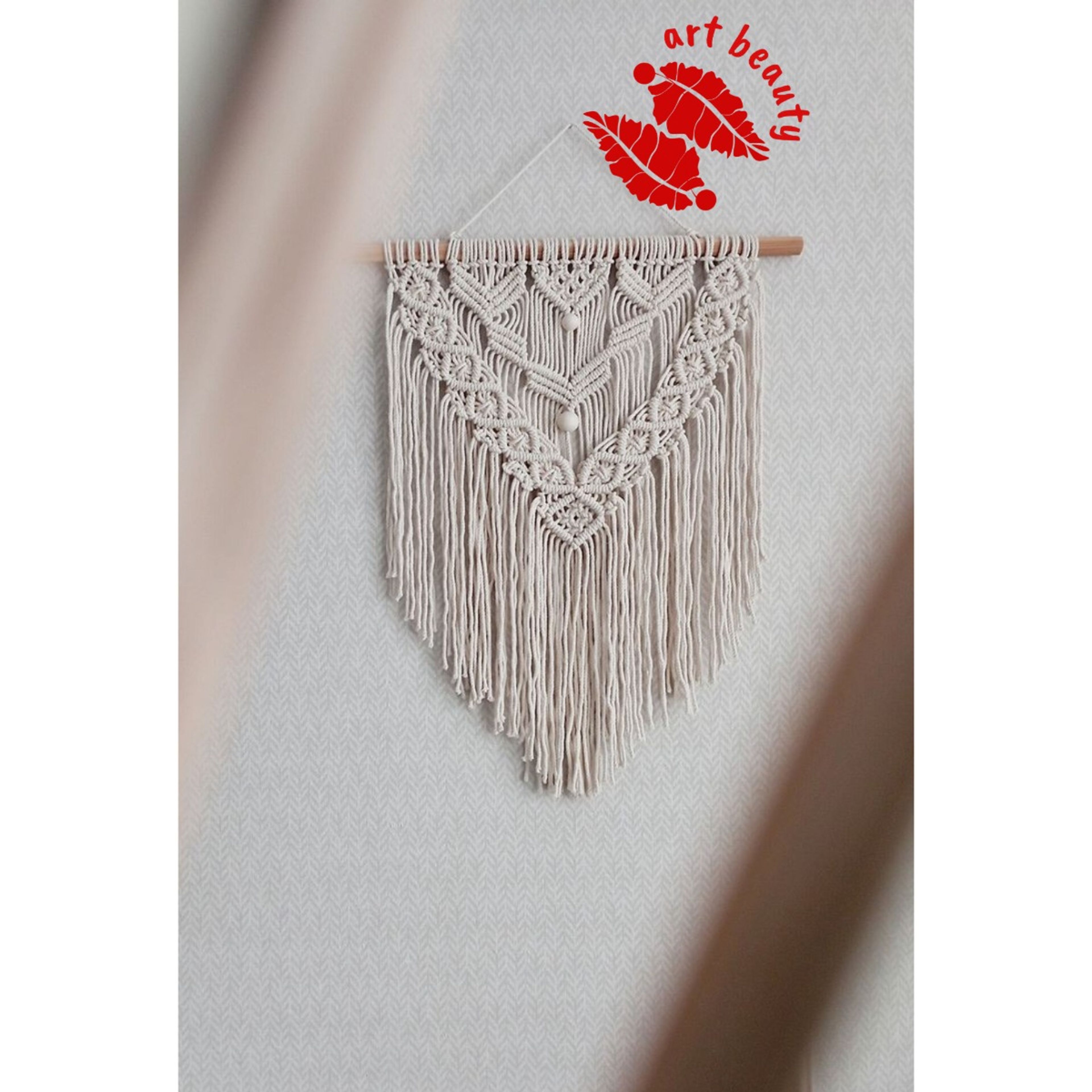 خرید آنلاین دیوارکوب آویز مکرومه بافی طرح موج