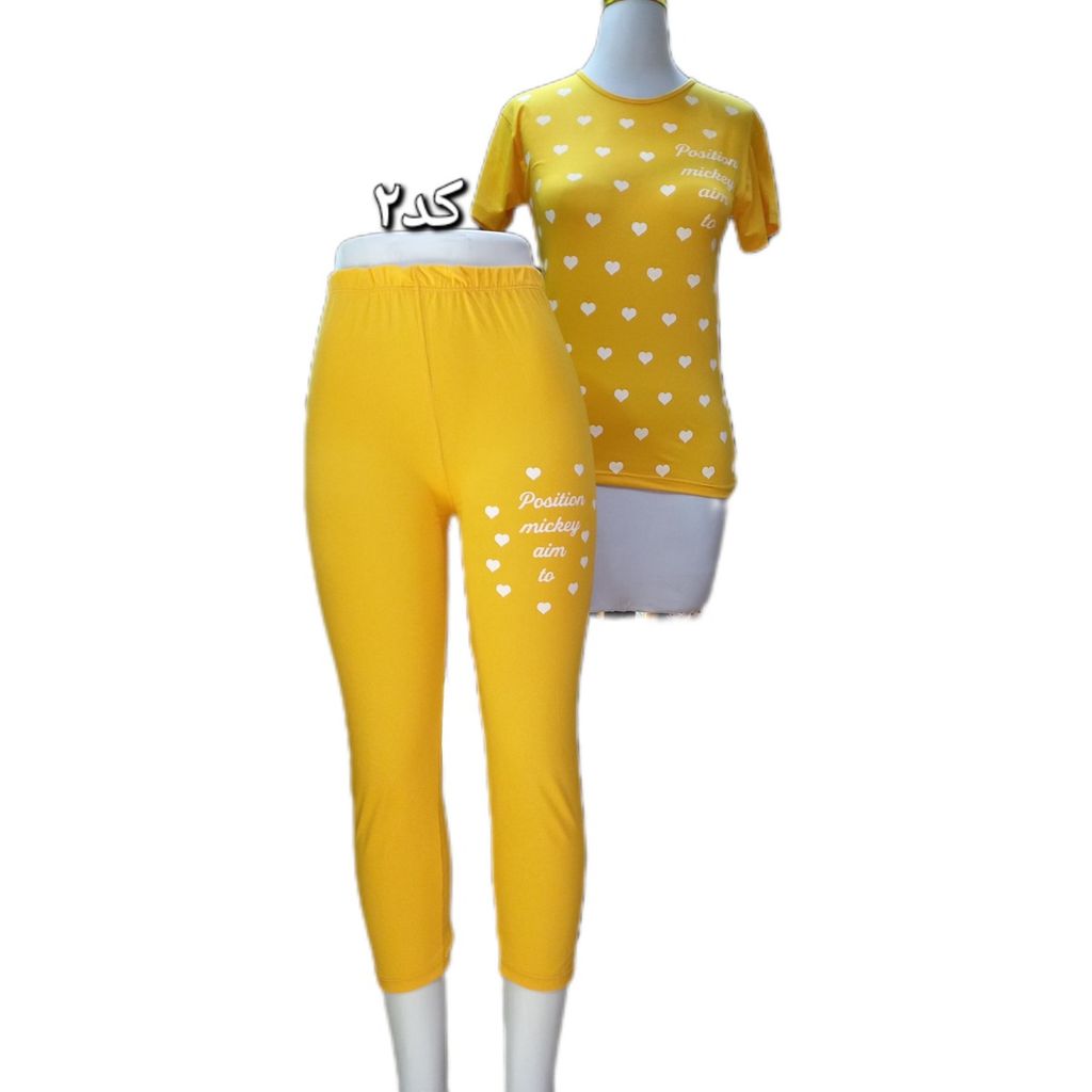 قیمت ست تیشرت و شلوار چاپ قلب کد 348