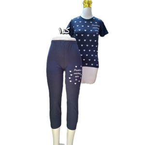 خرید آنلاین ست تیشرت و شلوار چاپ قلب کد 348