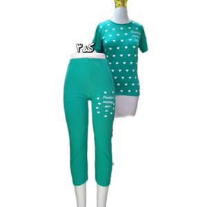 قیمت ست تیشرت و شلوار چاپ قلب کد 348