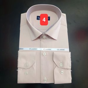 قیمت ارزان پیراهن تترون مردانه کلاسیک ساده رنگ کرم