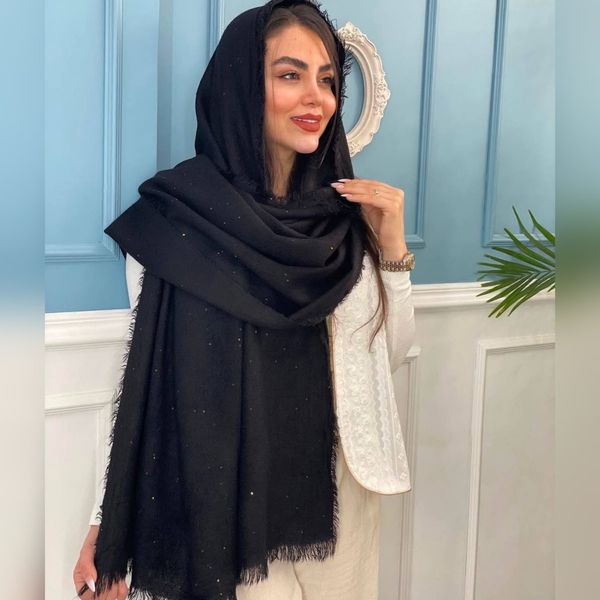 شال کنفی پولکی سنگشور مشکی