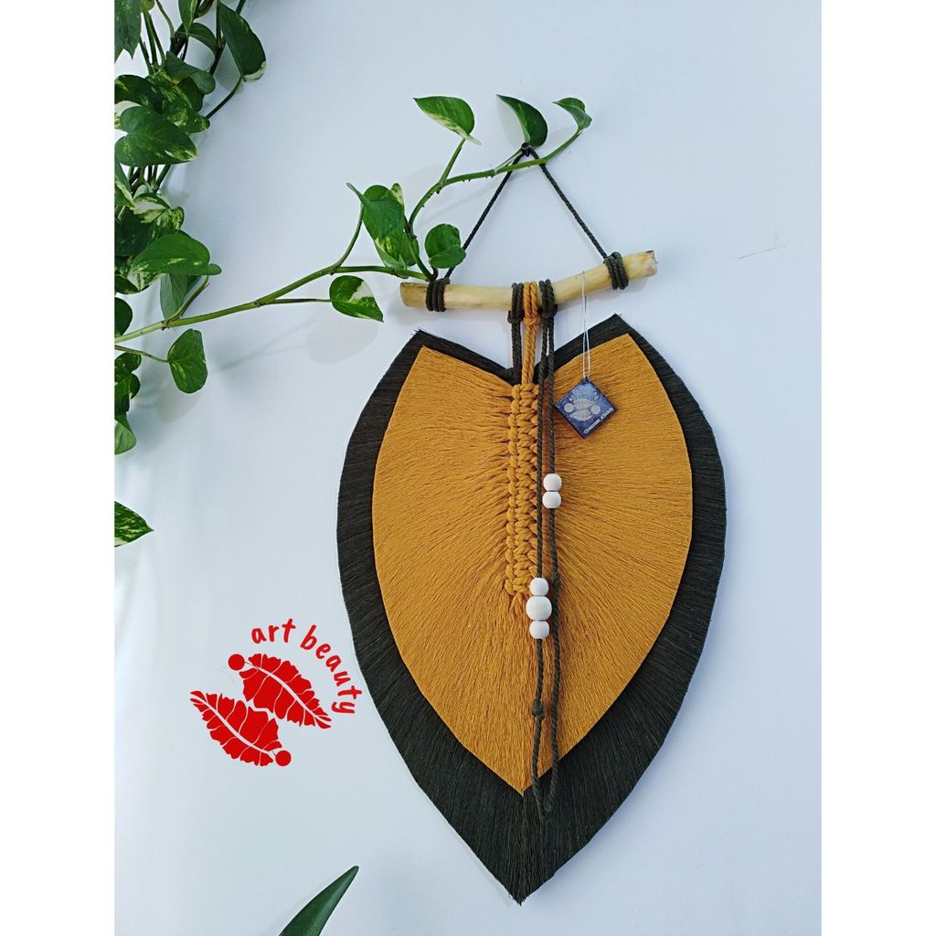 خرید اینترنتی دیوارکوب دوبرگ مکرومه بافی مدل دوقلو برندآرت بیوتی