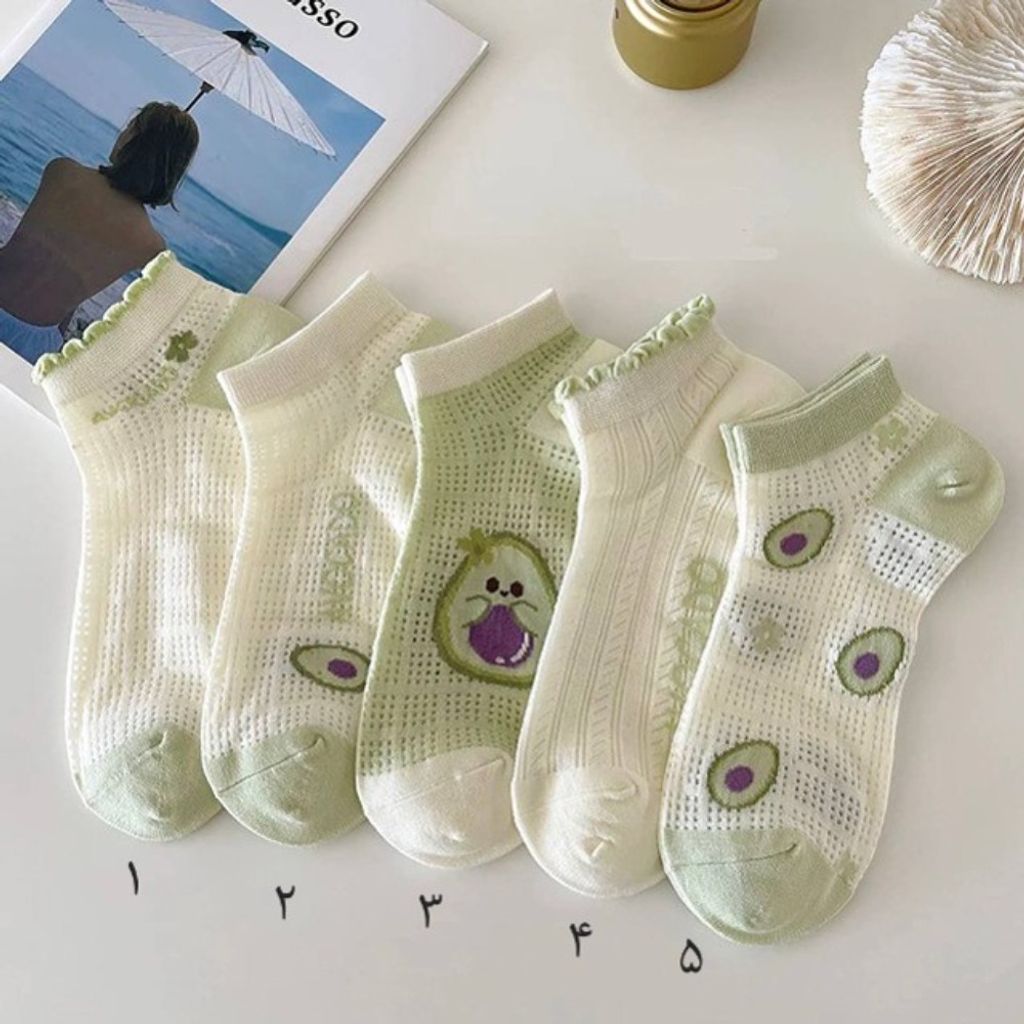 خرید اینترنتی جوراب مچی زنانه سوزنی آوکادو