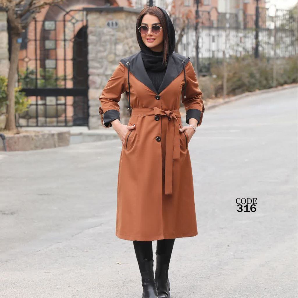 خرید اینترنتی بارانی کلاه دارترک لندکد316