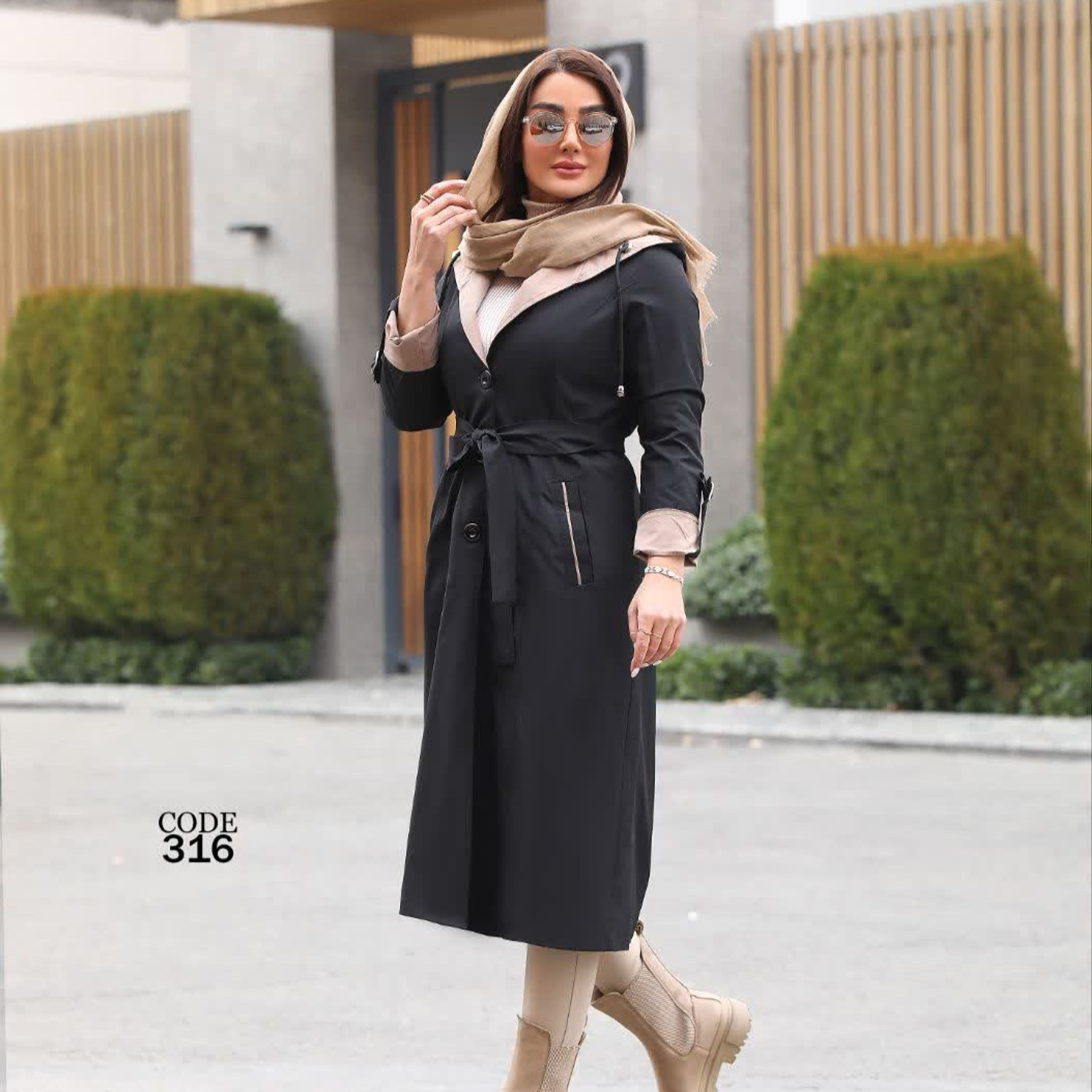 خرید آنلاین بارانی کلاه دارترک لندکد316