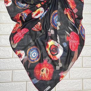 خرید آنلاین روسری یلدایی نخی برند قواره بزرگ و اعلا تم شب یلدا