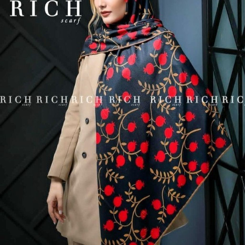 خرید اینترنتی روسری یلدایی نخی برند قواره بزرگ و اعلا تم شب یلدا