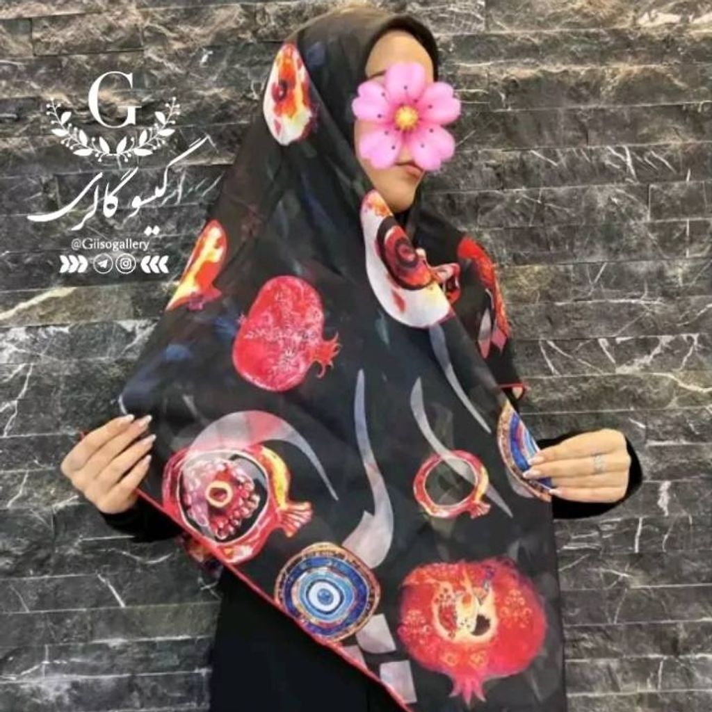 فروش اینترنتی روسری یلدایی نخی برند قواره بزرگ و اعلا تم شب یلدا