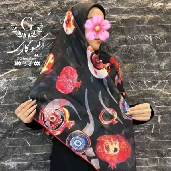 روسری یلدایی نخی برند قواره بزرگ و اعلا تم شب یلدا