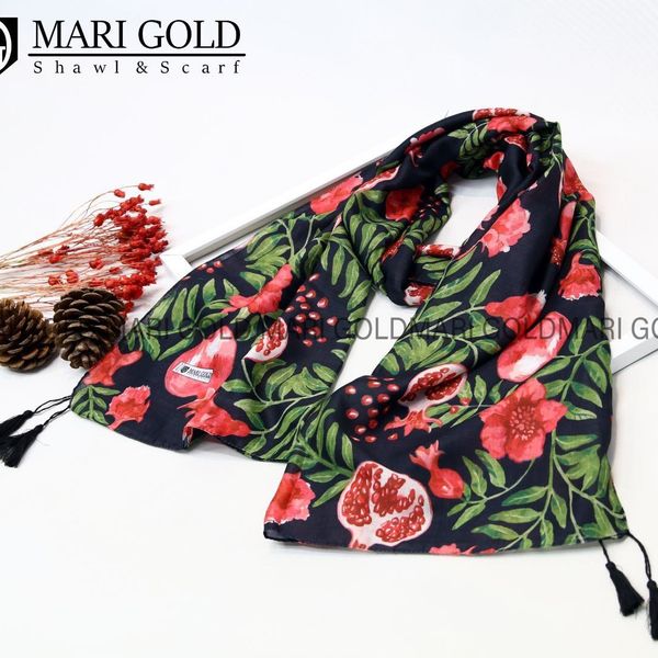 شال یلدا نخی اعلا منگولدار ماری گلد